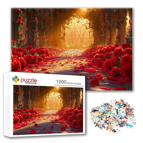Puzzle Blume Puzzle 300 Teile Garten, Herausforderung Impossible Jigsaw, Erwachsene Wooden Jigsaw Spielzeug, Puzzlespiele für Die Ganze Familie Stressabbau, Geschenk für Frauen Männer 40 x 28 cm Z-4 von FeiPride