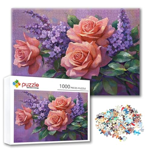 Puzzle Blume Puzzle 300 Teile Landschaft, Herausforderung Impossible Jigsaw, Erwachsene Wooden Jigsaw Spielzeug, Puzzlespiele für Die Ganze Familie Stressabbau, Geschenk für Frauen 40 x 28 cm H-7 von FeiPride