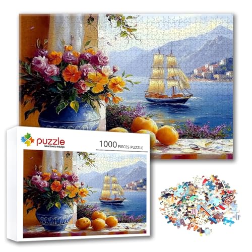 Puzzle Blume Puzzle 300 Teile Landschaft, Herausforderung Impossible Jigsaw, Erwachsene Wooden Jigsaw Spielzeug, Puzzlespiele für Die Ganze Familie Stressabbau, Geschenk für Frauen 40 x 28 cm J-2 von FeiPride