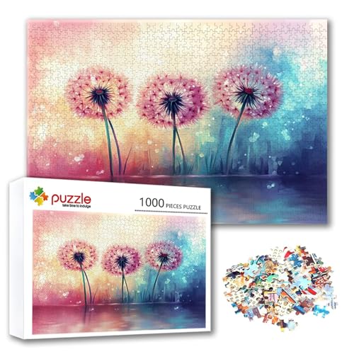 Puzzle Blume Puzzle 3000 Teile Löwenzahn, Herausforderung Impossible Jigsaw, Erwachsene Wooden Jigsaw Spielzeug, Puzzlespiele für Die Ganze Familie Stressabbau, Geschenk für Frauen 122 x 80 cm X-2 von FeiPride