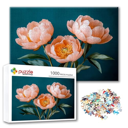 Puzzle Blume Puzzle 3000 Teile Pfingstrose, Herausforderung Impossible Jigsaw, Erwachsene Wooden Jigsaw, Puzzlespiele für Die Ganze Familie Stressabbau, Geschenk für Frauen Männer 122 x 80 cm X-6 von FeiPride