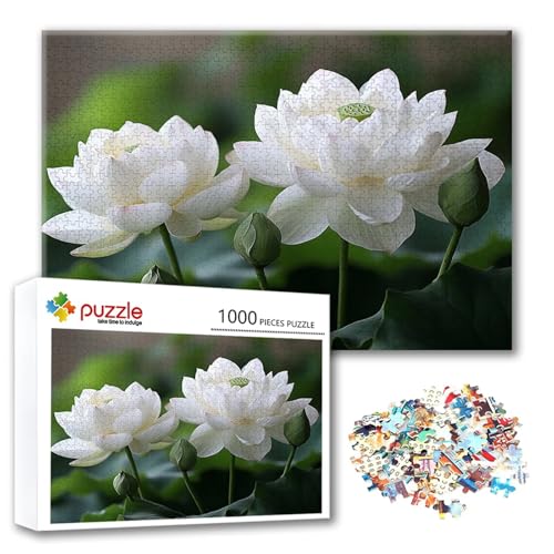 Puzzle Blume Puzzle 4000 Teile Lotus, Herausforderung Impossible Jigsaw, Erwachsene Wooden Jigsaw Spielzeug, Puzzlespiele für Die Ganze Familie Stressabbau, Geschenk für Frauen Männer 140 x 87 cm K-8 von FeiPride