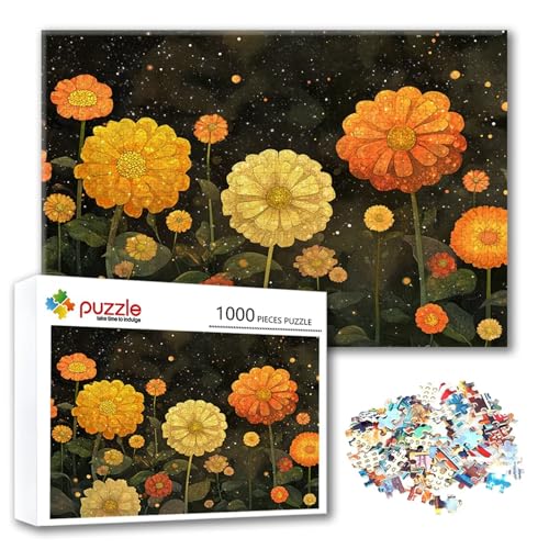 Puzzle Blume Puzzle 500 Teile Landschaft, Herausforderung Impossible Jigsaw, Erwachsene Wooden Jigsaw Spielzeug, Puzzlespiele für Die Ganze Familie Stressabbau, Geschenk für Frauen 52 x 38 cm B-8 von FeiPride