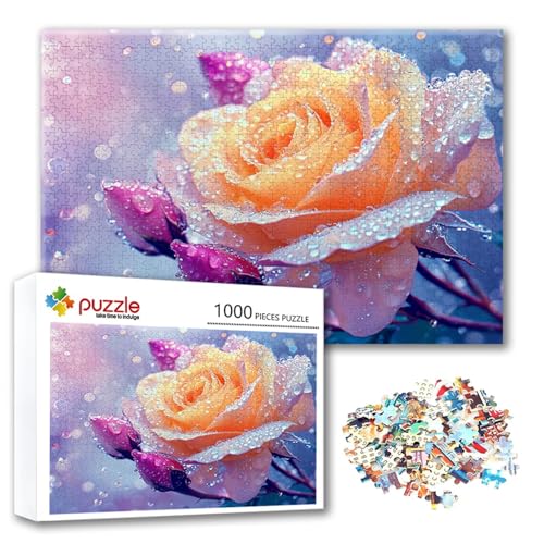 Puzzle Blume Puzzle 500 Teile Landschaft, Herausforderung Impossible Jigsaw, Erwachsene Wooden Jigsaw Spielzeug, Puzzlespiele für Die Ganze Familie Stressabbau, Geschenk für Frauen 52 x 38 cm D-4 von FeiPride