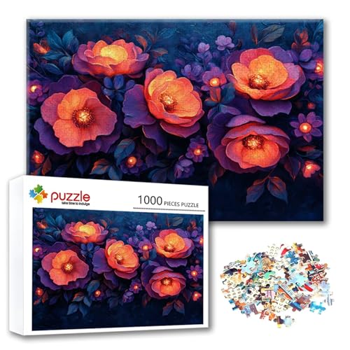 Puzzle Blume Puzzle 500 Teile Landschaft, Herausforderung Impossible Jigsaw, Erwachsene Wooden Jigsaw Spielzeug, Puzzlespiele für Die Ganze Familie Stressabbau, Geschenk für Frauen 52 x 38 cm F-2 von FeiPride