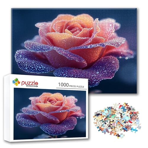 Puzzle Blume Puzzle 500 Teile Landschaft, Herausforderung Impossible Jigsaw, Erwachsene Wooden Jigsaw Spielzeug, Puzzlespiele für Die Ganze Familie Stressabbau, Geschenk für Frauen 52 x 38 cm J-8 von FeiPride