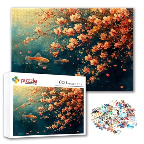 Puzzle Blume Puzzle 500 Teile Landschaft, Herausforderung Impossible Jigsaw, Erwachsene Wooden Jigsaw Spielzeug, Puzzlespiele für Die Ganze Familie Stressabbau, Geschenk für Frauen 52 x 38 cm M-6 von FeiPride