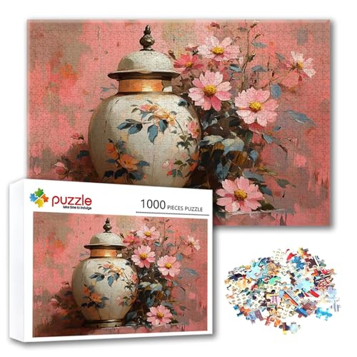 Puzzle Blume Puzzle 500 Teile Landschaft, Herausforderung Impossible Jigsaw, Erwachsene Wooden Jigsaw Spielzeug, Puzzlespiele für Die Ganze Familie Stressabbau, Geschenk für Frauen 52 x 38 cm O-9 von FeiPride