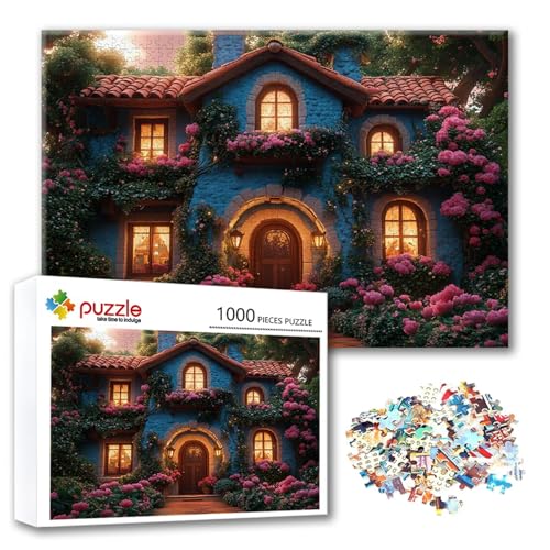 Puzzle Blume Puzzle 500 Teile Landschaft, Herausforderung Impossible Jigsaw, Erwachsene Wooden Jigsaw Spielzeug, Puzzlespiele für Die Ganze Familie Stressabbau, Geschenk für Frauen 52 x 38 cm S-3 von FeiPride