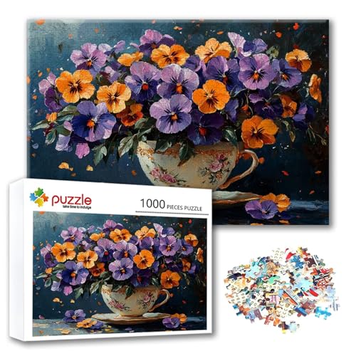 Puzzle Blume Puzzle 500 Teile Landschaft, Herausforderung Impossible Jigsaw, Erwachsene Wooden Jigsaw Spielzeug, Puzzlespiele für Die Ganze Familie Stressabbau, Geschenk für Frauen 52 x 38 cm U-1 von FeiPride