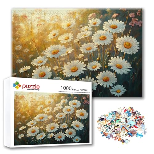 Puzzle Blume Puzzle 500 Teile Landschaft, Herausforderung Impossible Jigsaw, Erwachsene Wooden Jigsaw Spielzeug, Puzzlespiele für Die Ganze Familie Stressabbau, Geschenk für Frauen 52 x 38 cm V-9 von FeiPride