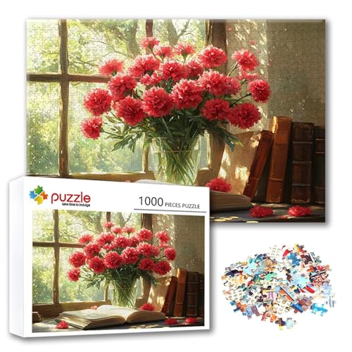 Puzzle Blume Puzzle 500 Teile Landschaft, Herausforderung Impossible Jigsaw, Erwachsene Wooden Jigsaw Spielzeug, Puzzlespiele für Die Ganze Familie Stressabbau, Geschenk für Frauen 52 x 38 cm W-2 von FeiPride