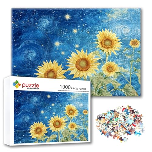 Puzzle Blume Puzzle 500 Teile Sternenhimmel, Herausforderung Impossible Jigsaw, Erwachsene Wooden Jigsaw, Puzzlespiele für Die Ganze Familie Stressabbau, Geschenk für Frauen Männer 52 x 38 cm U-9 von FeiPride