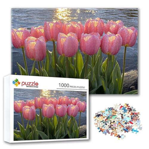 Puzzle Blume Puzzle 500 Teile Tulpe, Herausforderung Impossible Jigsaw, Erwachsene Wooden Jigsaw Spielzeug, Puzzlespiele für Die Ganze Familie Stressabbau, Geschenk für Frauen Männer 52 x 38 cm Q-9 von FeiPride