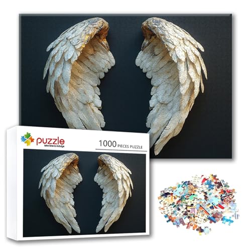 Puzzle Engel Puzzle 300 Teile Flügel, Herausforderung Impossible Jigsaw, Erwachsene Wooden Jigsaw Spielzeug, Puzzlespiele für Die Ganze Familie Stressabbau, Geschenk für Frauen Männer 40 x 28 cm C-6 von FeiPride