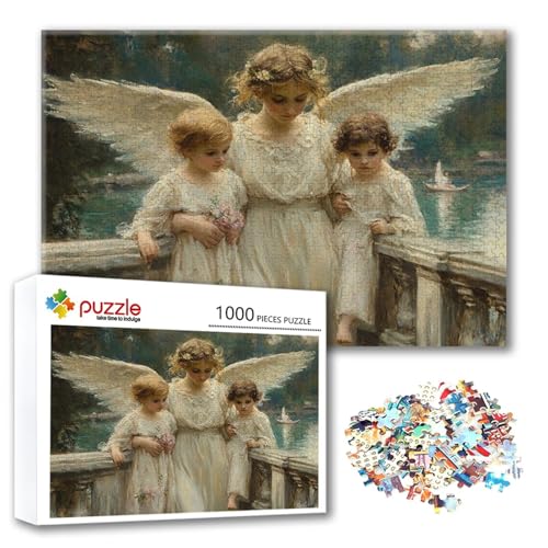 Puzzle Engel Puzzle 300 Teile Frau, Herausforderung Impossible Jigsaw, Erwachsene Wooden Jigsaw Spielzeug, Puzzlespiele für Die Ganze Familie Stressabbau, Geschenk für Frauen Männer 40 x 28 cm F-7 von FeiPride