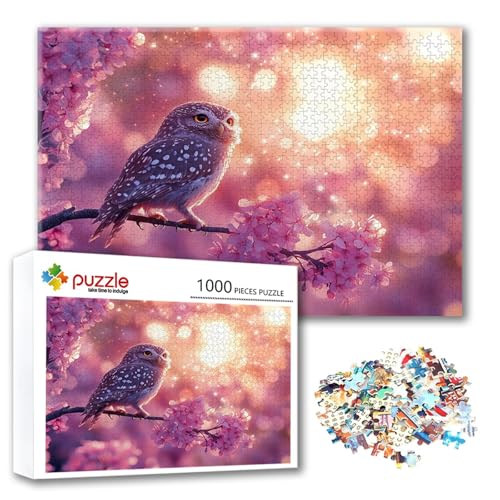 Puzzle Eule Puzzle 1500 Teile Tier, Herausforderung Impossible Jigsaw, Erwachsene Wooden Jigsaw Spielzeug, Puzzlespiele für Die Ganze Familie Stressabbau, Geschenk für Frauen Männer 87 x 57 cm D-2 von FeiPride