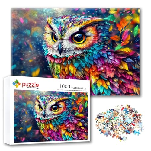 Puzzle Eule Puzzle 3000 Teile Tier, Herausforderung Impossible Jigsaw, Erwachsene Wooden Jigsaw Spielzeug, Puzzlespiele für Die Ganze Familie Stressabbau, Geschenk für Frauen Männer 122 x 80 cm X-7 von FeiPride