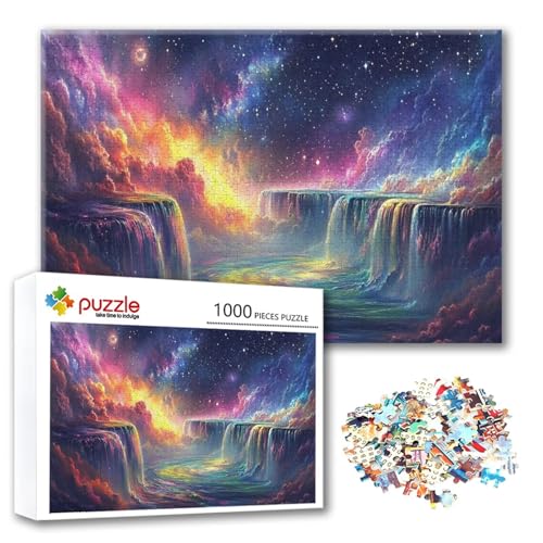 Puzzle Fallen Puzzle 500 Teile Farbe, Herausforderung Impossible Jigsaw, Erwachsene Wooden Jigsaw Spielzeug, Puzzlespiele für Die Ganze Familie Stressabbau, Geschenk für Frauen Männer 52 x 38 cm A-6 von FeiPride