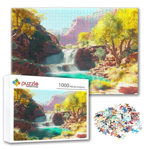 Puzzle Fallen Puzzle 500 Teile Landschaft, Herausforderung Impossible Jigsaw, Erwachsene Wooden Jigsaw Spielzeug, Puzzlespiele für Die Ganze Familie Stressabbau, Geschenk für Frauen 52 x 38 cm A-6 von FeiPride