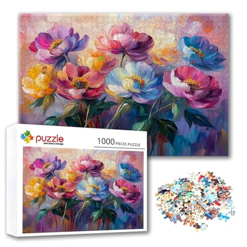 Puzzle Farbe Puzzle 4000 Teile Blume, Herausforderung Impossible Jigsaw, Erwachsene Wooden Jigsaw Spielzeug, Puzzlespiele für Die Ganze Familie Stressabbau, Geschenk für Frauen Männer 140 x 87 cm Q-1 von FeiPride