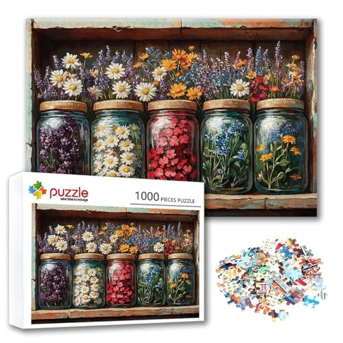 Puzzle Farbe Puzzle 4000 Teile Blume, Herausforderung Impossible Jigsaw, Erwachsene Wooden Jigsaw Spielzeug, Puzzlespiele für Die Ganze Familie Stressabbau, Geschenk für Frauen Männer 140 x 87 cm S-5 von FeiPride