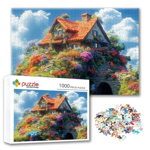 Puzzle Farbe Puzzle 500 Teile Landschaft, Herausforderung Impossible Jigsaw, Erwachsene Wooden Jigsaw Spielzeug, Puzzlespiele für Die Ganze Familie Stressabbau, Geschenk für Frauen 52 x 38 cm X-7 von FeiPride