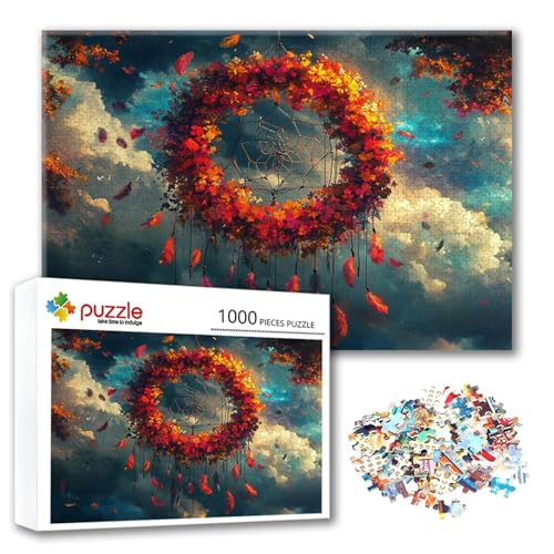 Puzzle Feder Puzzle 500 Teile Landschaft, Herausforderung Impossible Jigsaw, Erwachsene Wooden Jigsaw Spielzeug, Puzzlespiele für Die Ganze Familie Stressabbau, Geschenk für Frauen 52 x 38 cm J-7 von FeiPride