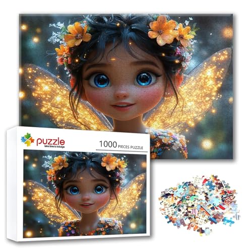 Puzzle Fee Puzzle 1000 Teile Blume, Herausforderung Impossible Jigsaw, Erwachsene Wooden Jigsaw Spielzeug, Puzzlespiele für Die Ganze Familie Stressabbau, Geschenk für Frauen Männer 75 x 50 cm N-5 von FeiPride