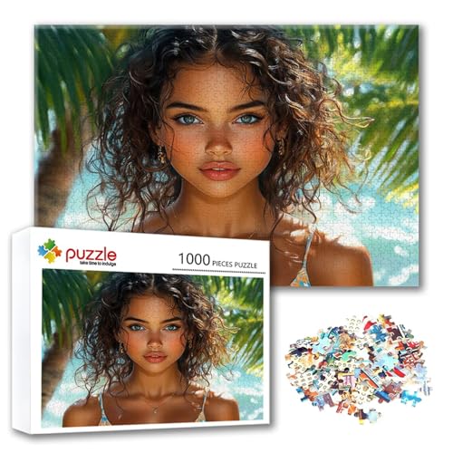 Puzzle Frau Puzzle 2000 Teile Sommer, Herausforderung Impossible Jigsaw, Erwachsene Wooden Jigsaw Spielzeug, Puzzlespiele für Die Ganze Familie Stressabbau, Geschenk für Frauen Männer 100 x 70 cm K-8 von FeiPride