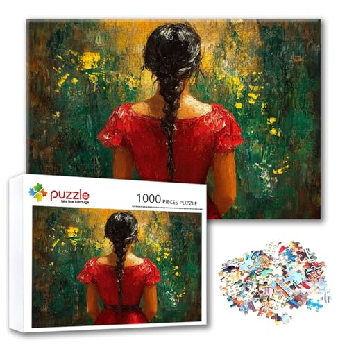 Puzzle Frau Puzzle 3000 Teile Abstrakt, Herausforderung Impossible Jigsaw, Erwachsene Wooden Jigsaw Spielzeug, Puzzlespiele für Die Ganze Familie Stressabbau, Geschenk für Frauen 122 x 80 cm V-5 von FeiPride