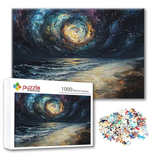 Puzzle Galaxis Puzzle 1000 Teile Universum, Herausforderung Impossible Jigsaw, Erwachsene Wooden Jigsaw, Puzzlespiele für Die Ganze Familie Stressabbau, Geschenk für Frauen Männer 75 x 50 cm P-5 von FeiPride