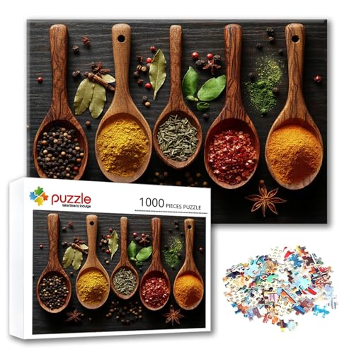 Puzzle Gewürze Puzzle 2000 Teile Küche, Herausforderung Impossible Jigsaw, Erwachsene Wooden Jigsaw Spielzeug, Puzzlespiele für Die Ganze Familie Stressabbau, Geschenk für Frauen 100 x 70 cm E-1 von FeiPride