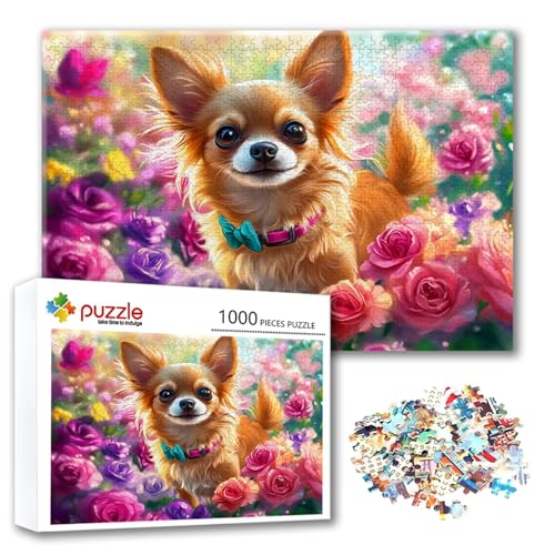 Puzzle Hund Puzzle 300 Teile Blume, Herausforderung Impossible Jigsaw, Erwachsene Wooden Jigsaw Spielzeug, Puzzlespiele für Die Ganze Familie Stressabbau, Geschenk für Frauen Männer 40 x 28 cm V-6 Puzzle Hund Puzzle 300 Teile Blume, Herausforderung Impossible Jigsaw, Erwachsene Wooden Jigsaw Spielzeug, Puzzlespiele für Die Ganze Familie Stressabbau, Geschenk für Frauen Männer 40 x 28 cm V-6 von FeiPride