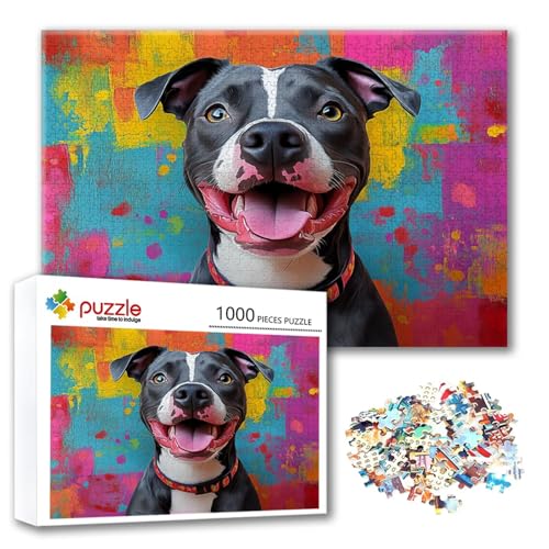 Puzzle Hund Puzzle 4000 Teile Tier, Herausforderung Impossible Jigsaw, Erwachsene Wooden Jigsaw Spielzeug, Puzzlespiele für Die Ganze Familie Stressabbau, Geschenk für Frauen Männer 140 x 87 cm R-0 von FeiPride