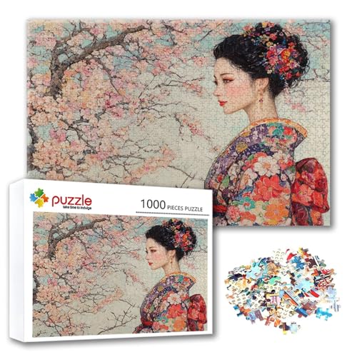 Puzzle Japan Puzzle 2000 Teile Frau, Herausforderung Impossible Jigsaw, Erwachsene Wooden Jigsaw Spielzeug, Puzzlespiele für Die Ganze Familie Stressabbau, Geschenk für Frauen Männer 100 x 70 cm H-7 von FeiPride
