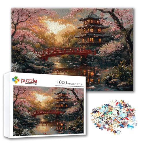 Puzzle Japan Puzzle 2000 Teile Landschaft, Herausforderung Impossible Jigsaw, Erwachsene Wooden Jigsaw, Puzzlespiele für Die Ganze Familie Stressabbau, Geschenk für Frauen Männer 100 x 70 cm J-3 von FeiPride