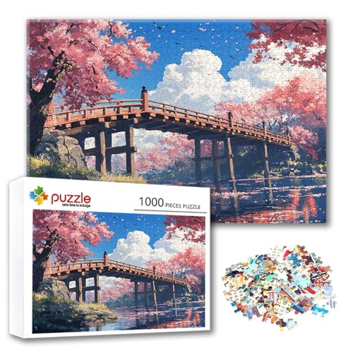 Puzzle Japan Puzzle 500 Teile Landschaft, Herausforderung Impossible Jigsaw, Erwachsene Wooden Jigsaw Spielzeug, Puzzlespiele für Die Ganze Familie Stressabbau, Geschenk für Frauen 52 x 38 cm K-3 von FeiPride