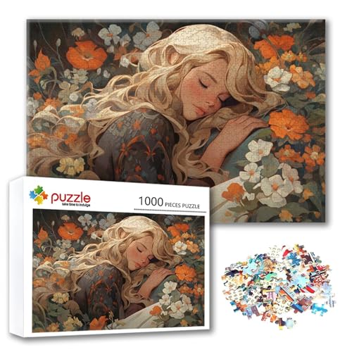 Puzzle Karikatur Puzzle 2000 Teile Blume, Herausforderung Impossible Jigsaw, Erwachsene Wooden Jigsaw Spielzeug, Puzzlespiele für Die Ganze Familie Stressabbau, Geschenk für Frauen 100 x 70 cm X-5 von FeiPride
