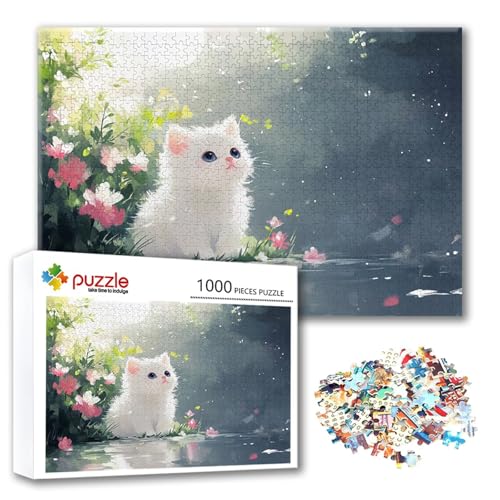 Puzzle Katze Puzzle 2000 Teile Tier, Herausforderung Impossible Jigsaw, Erwachsene Wooden Jigsaw Spielzeug, Puzzlespiele für Die Ganze Familie Stressabbau, Geschenk für Frauen Männer 100 x 70 cm B-0 von FeiPride