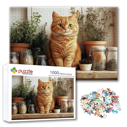Puzzle Katze Puzzle 2000 Teile Tier, Herausforderung Impossible Jigsaw, Erwachsene Wooden Jigsaw Spielzeug, Puzzlespiele für Die Ganze Familie Stressabbau, Geschenk für Frauen Männer 100 x 70 cm H-5 von FeiPride
