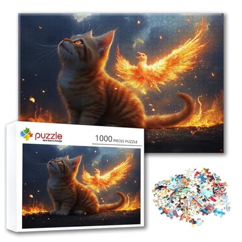 Puzzle Katze Puzzle 2000 Teile Tier, Herausforderung Impossible Jigsaw, Erwachsene Wooden Jigsaw Spielzeug, Puzzlespiele für Die Ganze Familie Stressabbau, Geschenk für Frauen Männer 100 x 70 cm I-6 von FeiPride