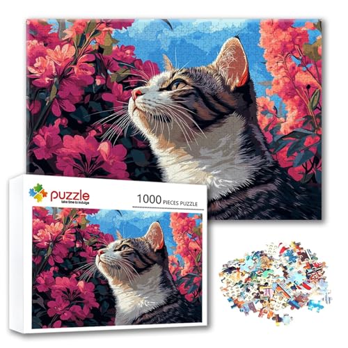 Puzzle Katze Puzzle 3000 Teile Blume, Herausforderung Impossible Jigsaw, Erwachsene Wooden Jigsaw Spielzeug, Puzzlespiele für Die Ganze Familie Stressabbau, Geschenk für Frauen Männer 122 x 80 cm J-6 Puzzle Katze Puzzle 3000 Teile Blume, Herausforderung Impossible Jigsaw, Erwachsene Wooden Jigsaw Spielzeug, Puzzlespiele für Die Ganze Familie Stressabbau, Geschenk für Frauen Männer 122 x 80 cm J-6 von FeiPride
