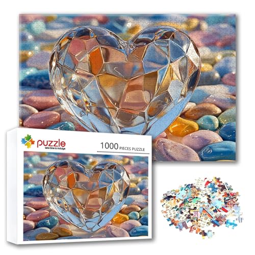 Puzzle Kristall Puzzle 1500 Teile Liebe, Herausforderung Impossible Jigsaw, Erwachsene Wooden Jigsaw Spielzeug, Puzzlespiele für Die Ganze Familie Stressabbau, Geschenk für Frauen 87 x 57 cm H-2 von FeiPride
