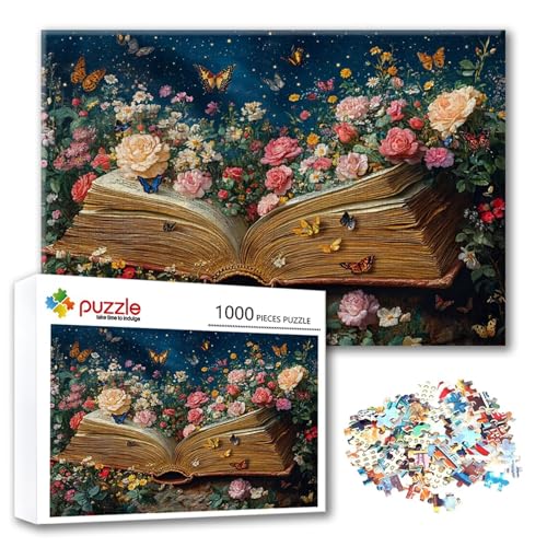 Puzzle Landschaft Puzzle 1000 Teile Blume, Herausforderung Impossible Jigsaw, Erwachsene Wooden Jigsaw Spielzeug, Puzzlespiele für Die Ganze Familie Stressabbau, Geschenk für Frauen 75 x 50 cm B-7 von FeiPride