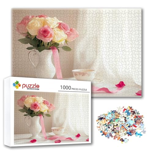 Puzzle Landschaft Puzzle 1000 Teile Blume, Herausforderung Impossible Jigsaw, Erwachsene Wooden Jigsaw Spielzeug, Puzzlespiele für Die Ganze Familie Stressabbau, Geschenk für Frauen 75 x 50 cm H-6 von FeiPride