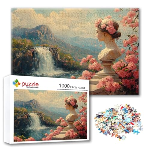 Puzzle Landschaft Puzzle 1500 Teile Blume, Herausforderung Impossible Jigsaw, Erwachsene Wooden Jigsaw Spielzeug, Puzzlespiele für Die Ganze Familie Stressabbau, Geschenk für Frauen 87 x 57 cm G-0 von FeiPride