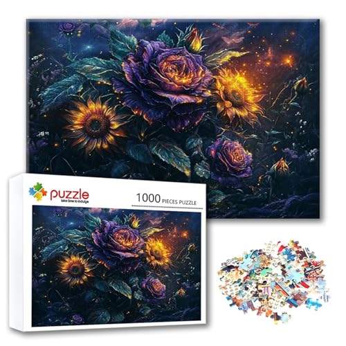 Puzzle Landschaft Puzzle 1500 Teile Blume, Herausforderung Impossible Jigsaw, Erwachsene Wooden Jigsaw Spielzeug, Puzzlespiele für Die Ganze Familie Stressabbau, Geschenk für Frauen 87 x 57 cm W-6 von FeiPride
