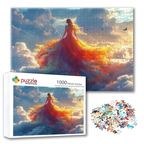 Puzzle Landschaft Puzzle 1500 Teile Frau, Herausforderung Impossible Jigsaw, Erwachsene Wooden Jigsaw Spielzeug, Puzzlespiele für Die Ganze Familie Stressabbau, Geschenk für Frauen 87 x 57 cm B-8 von FeiPride