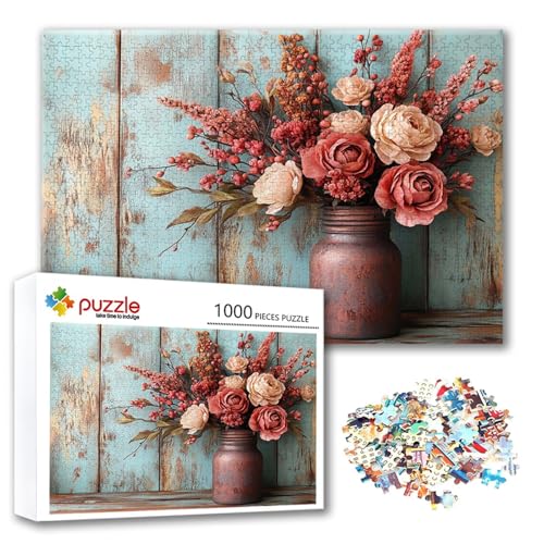 Puzzle Landschaft Puzzle 300 Teile Blume, Herausforderung Impossible Jigsaw, Erwachsene Wooden Jigsaw Spielzeug, Puzzlespiele für Die Ganze Familie Stressabbau, Geschenk für Frauen 40 x 28 cm M-7 von FeiPride